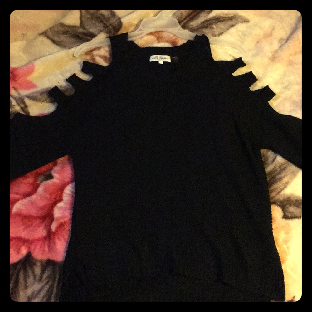 Cold shoulder sweater